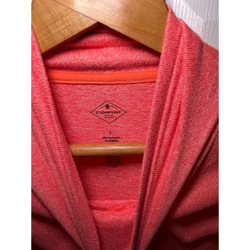 St John’s Bay Coral Cowl Neck Long Sleeve Pullover Top Women’s Large - Picture 3 of 4